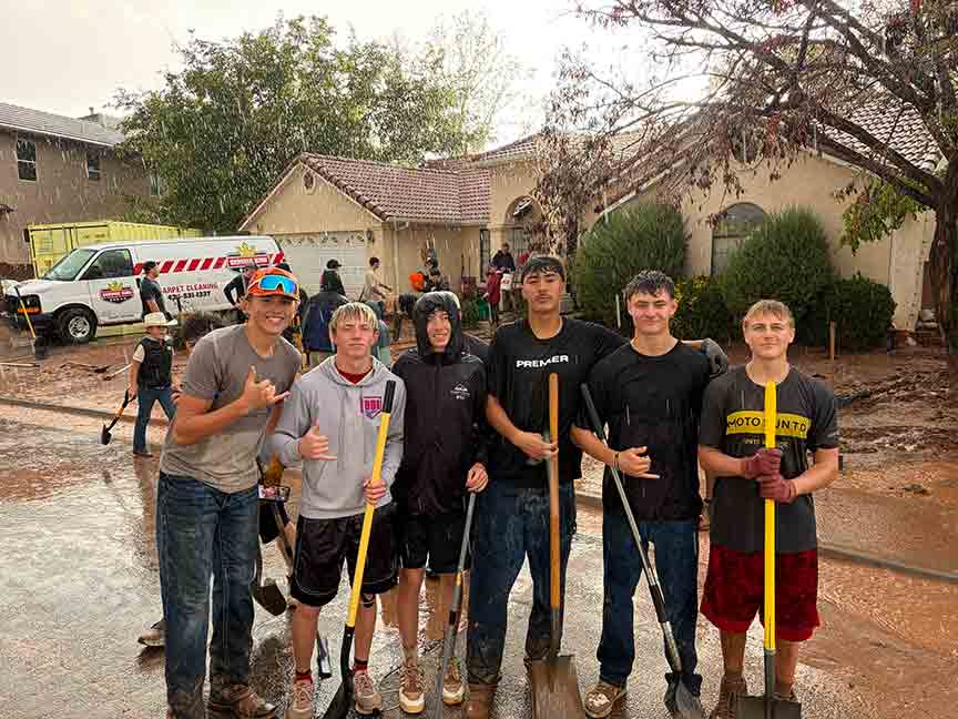 Students help with flood